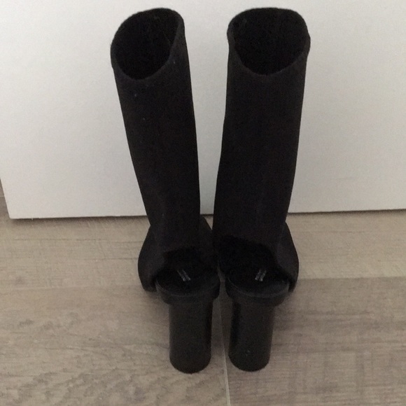 Mid calf open toe/open heel round heel sock boot - Picture 5 of 7